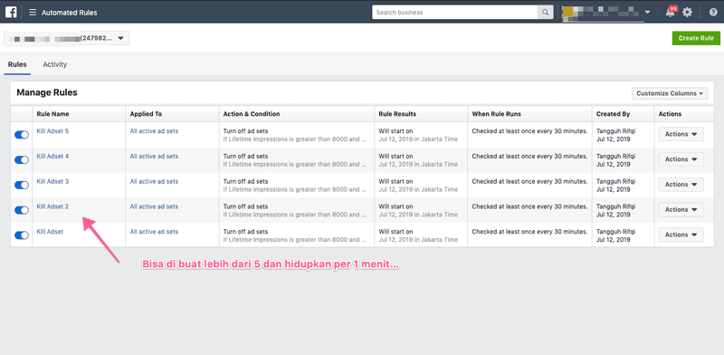 Cara Menggunakan Automations Rules Facebook