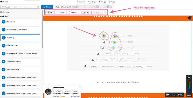 contoh heatmaps microsoft clarity