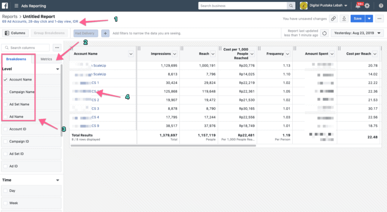 Cara Analisis Data Reporting di Facebook Ads - Part #1