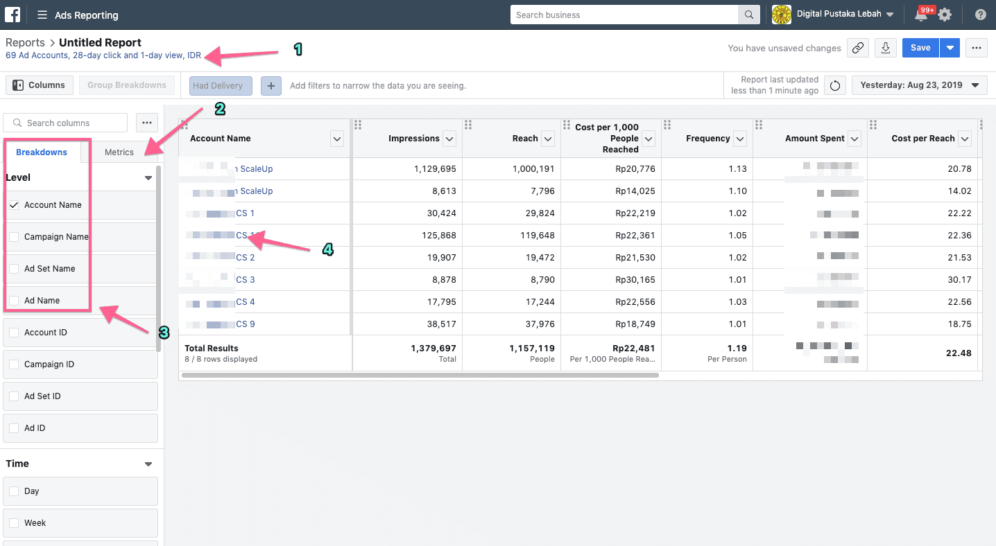 Cara Analisis Data Reporting di Facebook Ads - Part #1