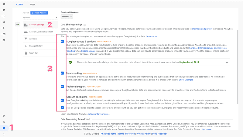 Setting Google Analytics 2020